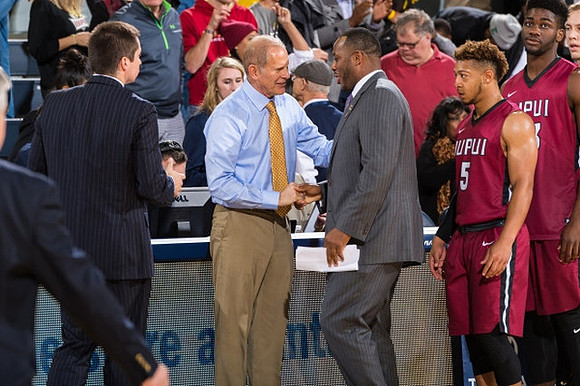 Billy Donlon, John Beilein, and IUPUI Head Coach Jason Gardner