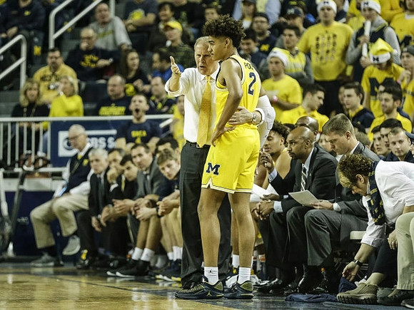 John Beilein, Jordan Poole (2), and Michigan Team