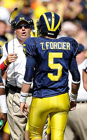 Rich Rodriguez and Tate Forcier (5)