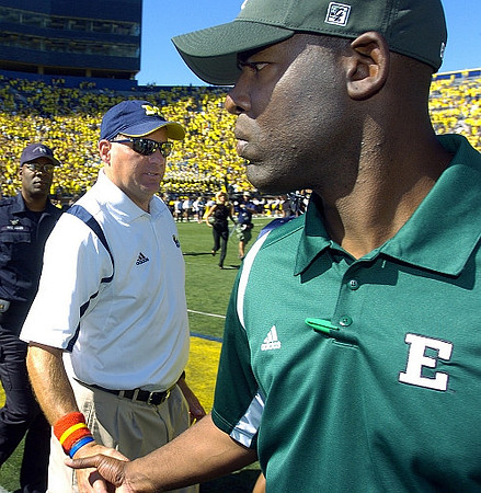 Rich Rodriguez and Ron English