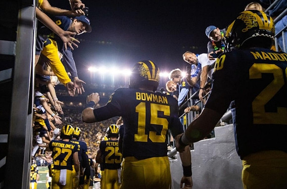 Christian Bartholomew (27), Zach Peterson (25), Alan Bowman (15), and Andy Maddox (20)