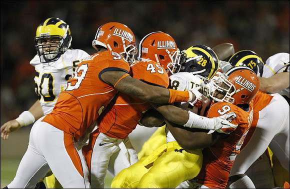 David Molk (50), Fitzgerald Toussaint (28), and Michael Schofield (75)