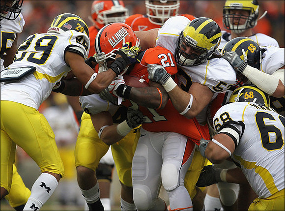 Troy Woolfolk (29), Ryan Van Bergen (53), Mike Martin (68), and Craig Roh (88)
