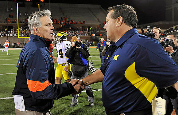 Ron Zook, Brady Hoke, and Brendan Gibbons (34)