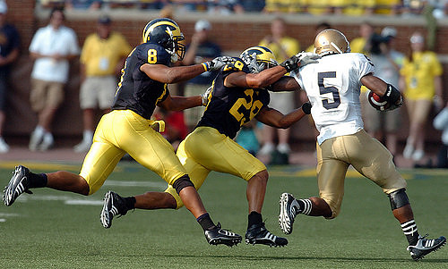 Jonas Mouton (8) and Troy Woolfolk (29)