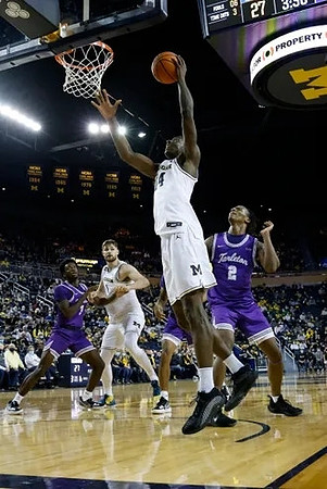 Hunter Dickinson (1) and Moussa Diabate (14)