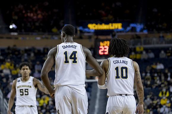 Eli Brooks (55), Moussa Diabate (14), and Frankie Collins (10)