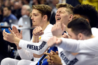 Mark Donnal (34), Moritz Wagner (13), Ibi Watson (23), and Sean Lonergan (20)