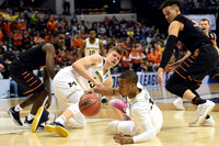 Derrick Walton Jr. (10), Moritz Wagner (13), and Muhammad-Ali Abdur-Rahkman (12)