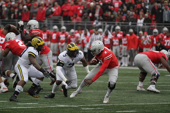 Devin Bush (10) and Rashan Gary (3)