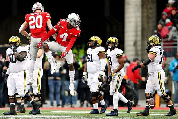 Michael Onwenu (50), Cesar Ruiz (51), Donovan Peoples-Jones (9), and Ben Bredeson (74)