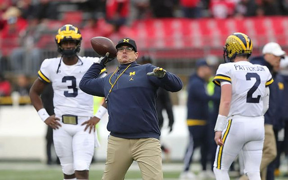 Joe Milton (3), Jim Harbaugh, and Shea Patterson (2)