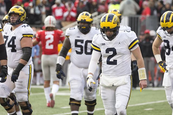 Ben Bredeson (74), Michael Onwenu (50), Shea Patterson (2), and Sean McKeon (84)