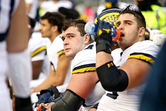 Ben Bredeson (74) and Jon Runyan Jr. (75)