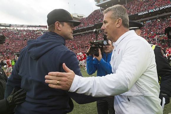 Jim Harbaugh and Ohio State Head Coach Urban Meyer