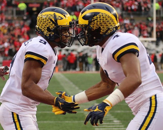 Donovan Peoples-Jones (9) and Nico Collins (4)