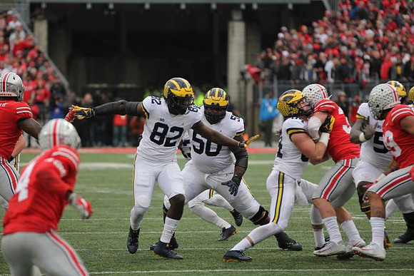 Nick Eubanks (82), Michael Onwenu (50), Sean McKeon (84), and Cesar Ruiz (51)
