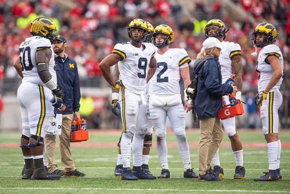 Michael Onwenu (50), Donovan Peoples-Jones (9), Shea Patterson (2), Ben Bredeson (74), and Ronnie Bell (8)