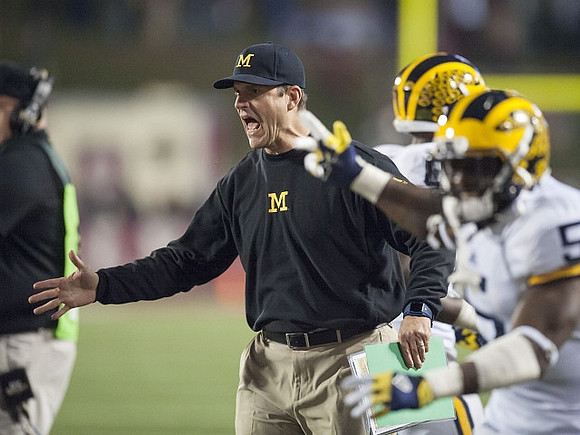 Jim Harbaugh and Jabrill Peppers (5)