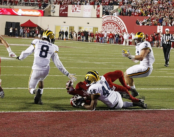 Channing Stribling (8), Delano Hill (44), and Desmond Morgan (3)