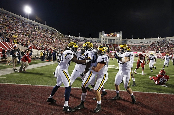 Jarrod Wilson (22), Willie Henry (69), Desmond Morgan (3), Joe Bolden (35), Royce Jenkins-Stone (52), and Jabrill Peppers (5)