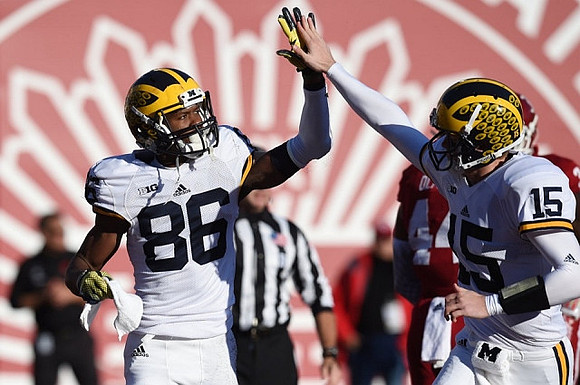 Jehu Chesson (86) and Jake Rudock (15)