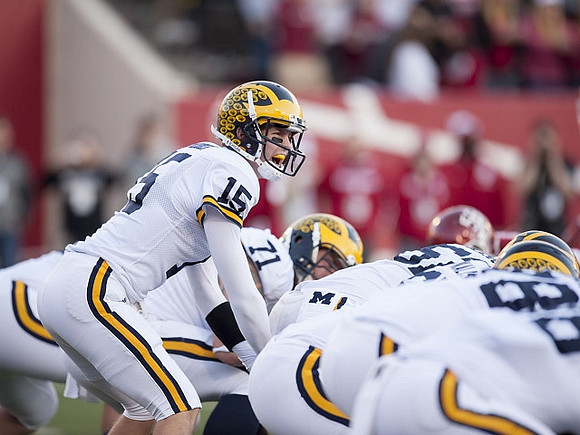 Jake Rudock (15), Ben Braden (71), and Graham Glasgow (61)