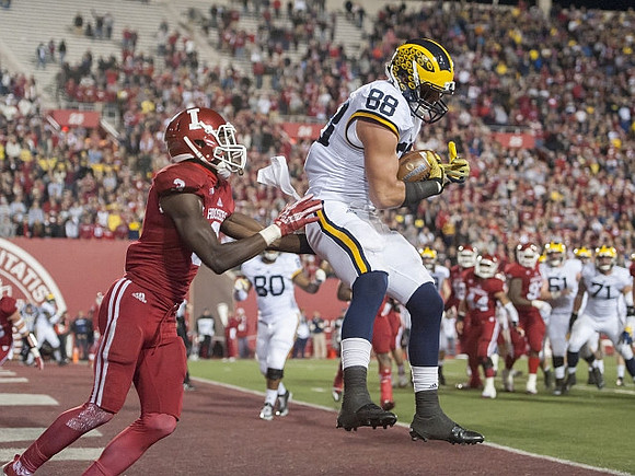 Jake Butt (88) and Khalid Hill (80)