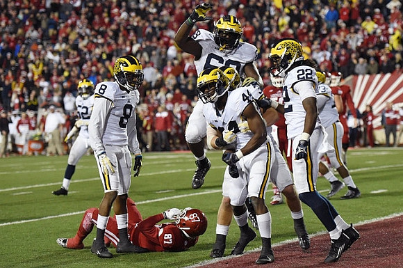 Royce Jenkins-Stone (52), Channing Stribling (8), Willie Henry (69), Delano Hill (44), Jarrod Wilson (22), and Taco Charlton (33)