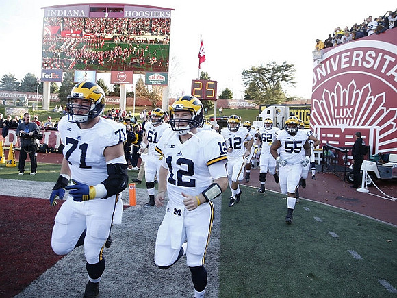 Ben Braden (71), Graham Glasgow (61), Alex Malzone (12), Blake O'Neill (12), Mason Cole (52), and David Dawson (55)