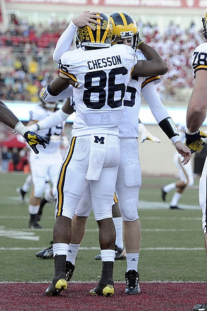 Jehu Chesson (86), Jake Rudock (15), and Erik Magnuson (78)