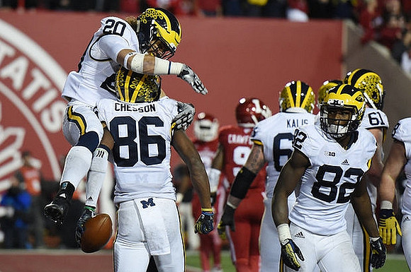 Drake Johnson (20), Jehu Chesson (86), Amara Darboh (82), Kyle Kalis (67), and Graham Glasgow (61)