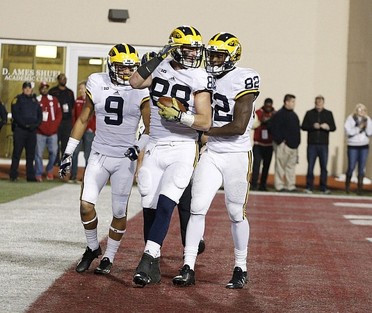 Grant Perry (9), Jake Butt (88), and Amara Darboh (82)