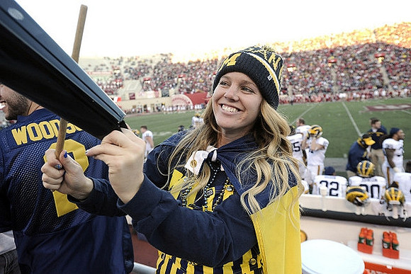 Michigan Sideline and Fan