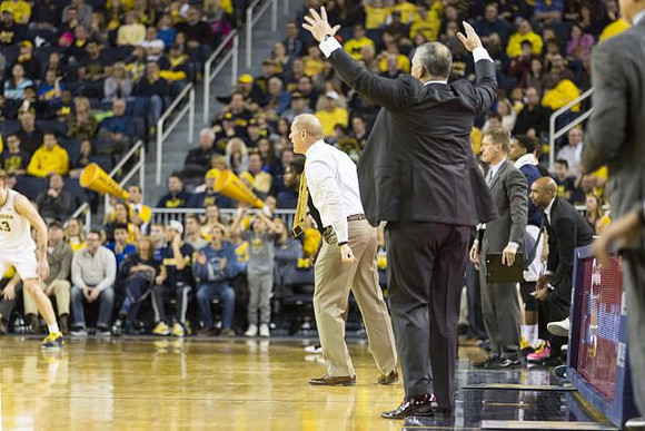 John Beilein and South Carolina Head Coach Frank Martin