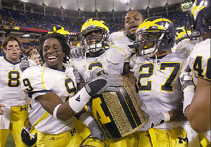Nick Sheridan (8), Martavious Odoms (9), Stevie Brown (3), Brandon Harrison (27), Michael Williams (40), and the Little Brown Jug