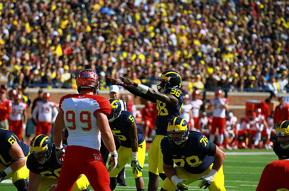 Graham Glasgow (61), Jack Miller (60), Justice Hayes (5), Devin Gardner (98), and Erik Magnuson (78)