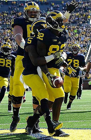 Amara Darboh (82), Justice Hayes (5), Graham Glasgow (61), Devin Gardner (98), and Erik Magnuson (78)