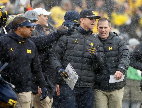 Mike Hart and Jim Harbaugh