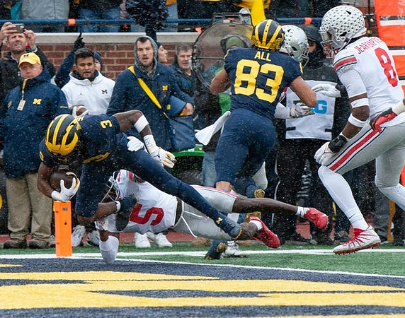 A.J. Henning (3) and Erick All (83)