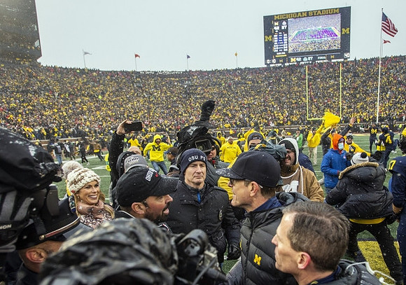 Ohio State Head Coach Ryan Day and Jim Harbaugh