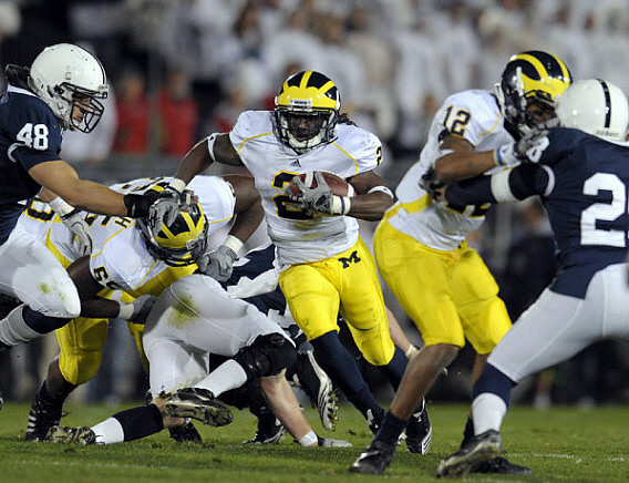 Patrick Omameh (65), Denard Robinson (16), and Roy Roundtree (12)