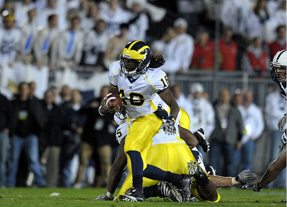 Denard Robinson (16) and Patrick Omameh (65)