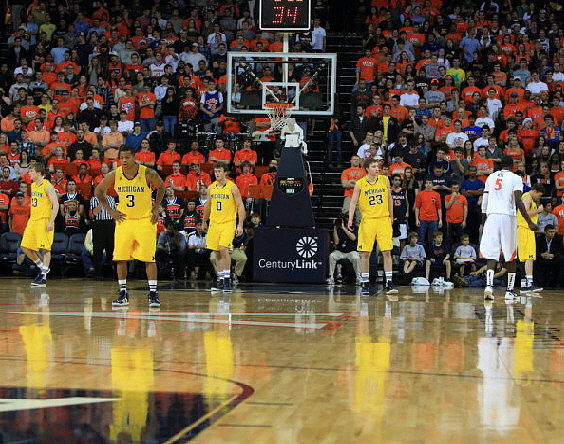 Matt Vogrich (13), Trey Burke (3), Zack Novak (0), Evan Smotrycz (23), and Stu Douglass (1)