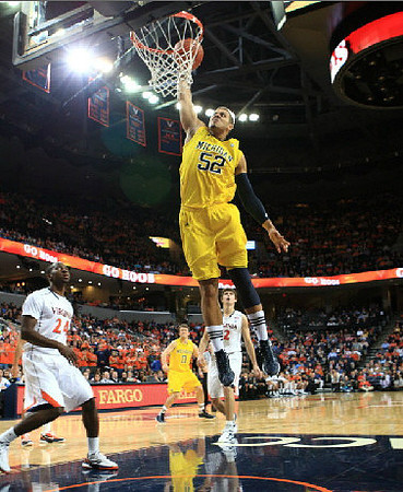 Jordan Morgan (52) and Zack Novak (0)