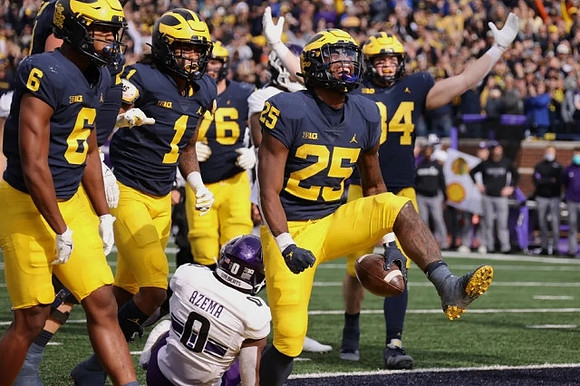 Cornelius Johnson (6), Andrel Anthony (1), Ryan Hayes (76), Hassan Haskins (25), and Joel Honigford (84)