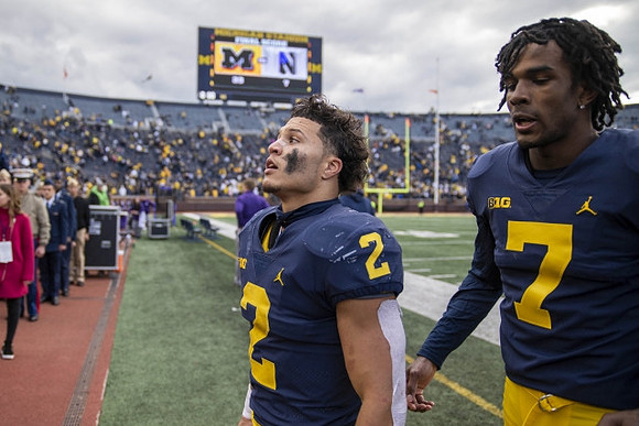 Blake Corum (2) and Donovan Edwards (7)