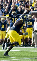 Patrick Omameh (65) and Denard Robinson (16)