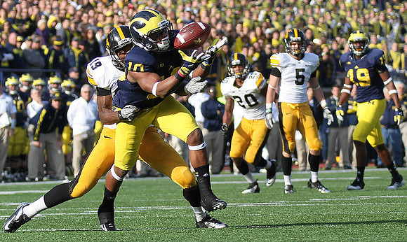Jeremy Gallon (10) and Devin Funchess (19)