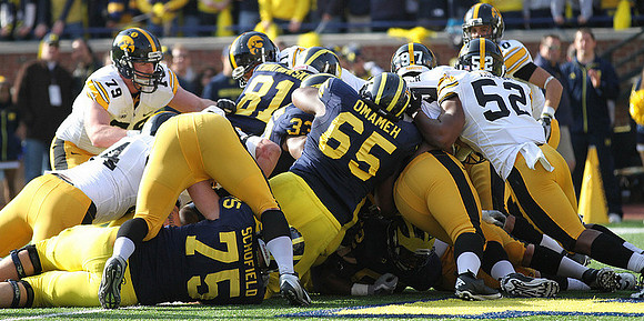 Michael Schofield (75), Patrick Omameh (65), Stephen Hopkins (33), and Mike Kwiatkowski (81)